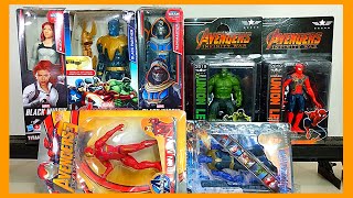 Review Coleção de Bonecos Avengers infinity War - Viúva Negra,Pantera Negra,Hulk,Thanos,Spider-Man