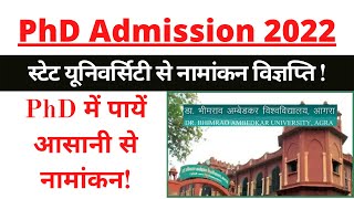 New PhD Admission Notification from State University || phd admission 2022 || UGC NTA NET JRF |