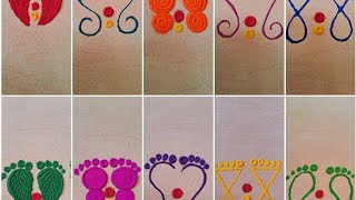 Navratri Special Rangoli Design/Laxmi Charan Rangoli Design/Diwali Rangoli Design/Festival Rangoli👣🙏