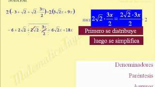 Resolver una ecuación lineal con una raíz numérica