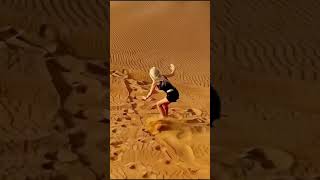 Sand Surfing in the Sahara desert of Merzouga, Morocco