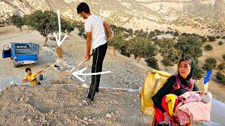 Covering the roof of Zulfa's beautiful hut in the mountains by Mehdi