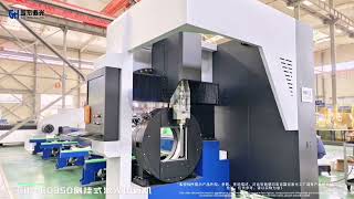 Side-mounted fiber laser tube cutting machine for cutting metal round tubes and square tubes