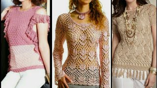 Most Beautiful 😍😘 totally new pattern designs of Crochet Tops / Blouse & shirts / American fashion