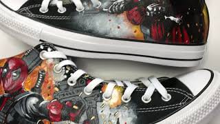 Deadpool inspired painted Converse