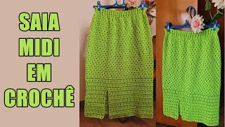 SAIA MIDI EM CROCHÊ COM FIO NEON | Passo a Passo