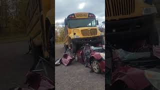 What Happened ?  Bus vs Car Accident . Car is Totaled