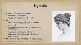 Women in Astronomy - Hypatia of Alexandria