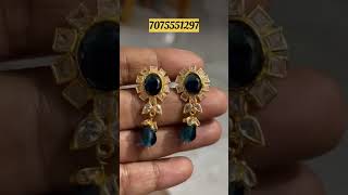 Glam Up with Gorgeous Gold Copy Blue Earrings – Comfortable & Trendy | WhatsApp 7075551297 #earrings