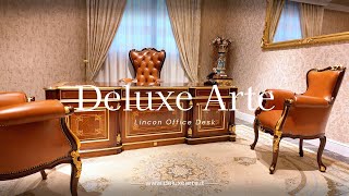 Vintage & Traditional Design Office Desk Made in Italy by Deluxe Arte Furniture (Model: Lincon)