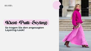 Kleid-Pulli-Styling: So tragen Sie den angesagten Layering-Look!