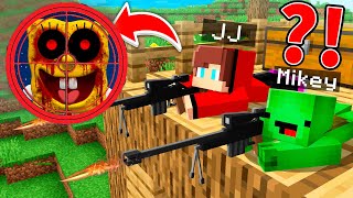 Mikey and JJ Hunting on Sponge Bob.EXE in Minecraft at 3:00 AM !? - Maizen