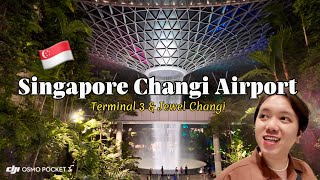 Singapore 🇸🇬 Changi Airport || Tour in Terminal 3 to Jewel Changi Airport