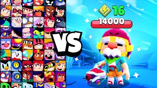 SHELL BLASTER GALE vs ALL BRAWLERS! With 16 POWER-UPs! | Brawl Stars