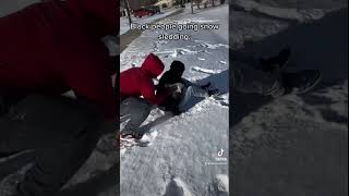 White ppl vs Black ppl when sledding in the snow #viral #trending #funny #shorts