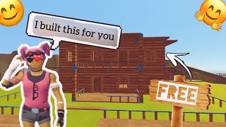 I Built You a House for FREE in(Rocket Royale) come join me on my island 🏝