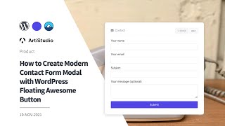 How to Create Modern Contact Form Modal with WordPress Floating Awesome Button (FAB-TUTORIAL-3.2.0)