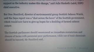 BBC Radio Scotland Newsdrive on toxic chemicals & salmon farming