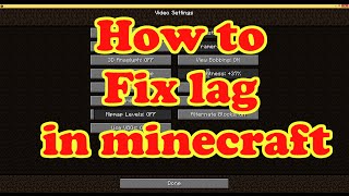 how to reduce lag in minecraft 1.8 (voice tutorial)