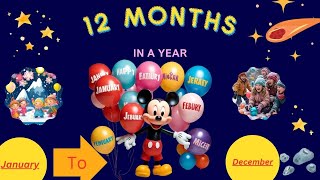 Name of month in a year | 12 Months of Fun: The Year-Round Song for Kids