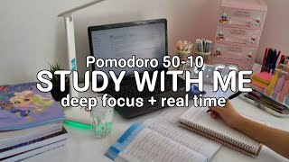 2HR STUDY WITH MEㅣpomodoro 50/10ㅣrelaxing piano soundsㅣwith bell + timer