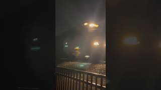 NS Train knocks down the signal! Trains at Night! #railway #railroadcrossing #railroad #railfaning