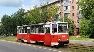 Город Ярославль. Поездка на старом трамвае КТМ по 1 маршруту