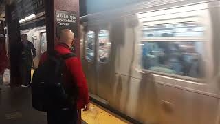 MTA NYC Subway: IND 6 Av Line: Kings Hwy Bound Siemens R160B (F) Train @ 47-50 Sts-Rockefeller Ctr.