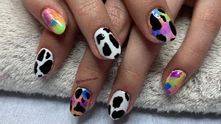 She wanted me to do a uncut video | cow print nails