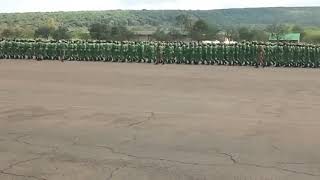 NYS trainees marching in Gilgil Kenya