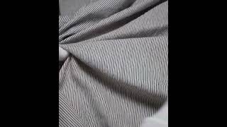 Stripe Black & White Pure Cotton 85 GSM Handwoven Fabric