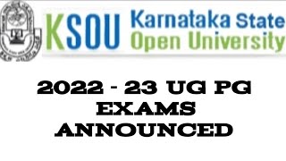 ksou 2022-23 UG PG Exams Announced