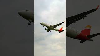 Amazing sight! ✈️ Iberia Airlines plane on low approach! 🌟 Watch it! 😍 #shorts  #subscribe