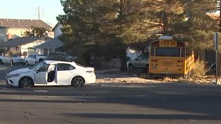 Las Vegas school says bus driver in crash with suspected DUI driver has 2 broken legs