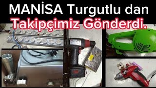 Manisa Turgutlu'dan Takipçimiz gönderdi.Kiyma makinesi,şarjlı tornavida,dik Süpürge,LED duvar boyama