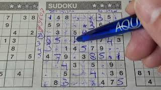 (#9607) Sunday Three Stars Sudoku puzzle. Bonus Extra edition 11-17-2024 Extra part 1 of 4