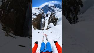 crazy ski line #skiing