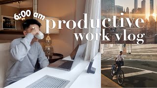 NEW YORK CITY VLOG 🗽 I documented my first day at work in NYC 🥸 why am I waking up at 6 AM? 🚴🏽‍♂️