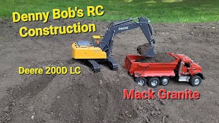 My RC Deere 200D LC Hydraulic Excavator, 1/14 Tamiya Mack Granite Halfpipe and Sorting Trommel