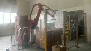 100kg payload 4-axis food packaging box palletizing robot application