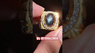 Natural no treatment star 12 sapphire thailand / bangsing parthawijaya ring perak handmade