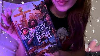 ASMR Reading my Action Bible in bed! ❥ (Old Testament) Genesis (1-4) pt. 1