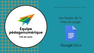 Les bases de la mise en page d'un texte avec Gdocs