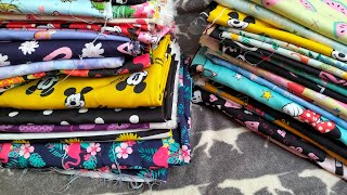 cut pieces/ Swiss cotton fabrics/ Cotton Rayon materials/ kids dress materials/ kids print fabrics