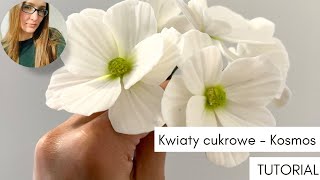 Kwiaty z masy cukrowej - Jak zrobić jadalny Kosmos - Onętek z masy cukrowej - tutorial