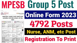 MPESB Group 5 Staff Nurse and Other Post Online Form 2023 | MPPEB Group 5 Online Form 2023