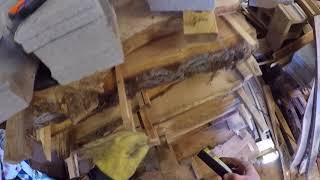 Checking on Oak and Cherry slabs in the Kiln video: