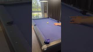 Spinning cue ball 3 rail trick shot