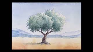 tutoriel d 'aquarelle facile un olivier à l'aquarelle