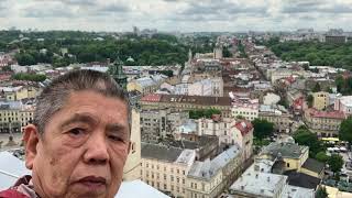 ￼Climbing the Town Hall in Lviv, Ukraine